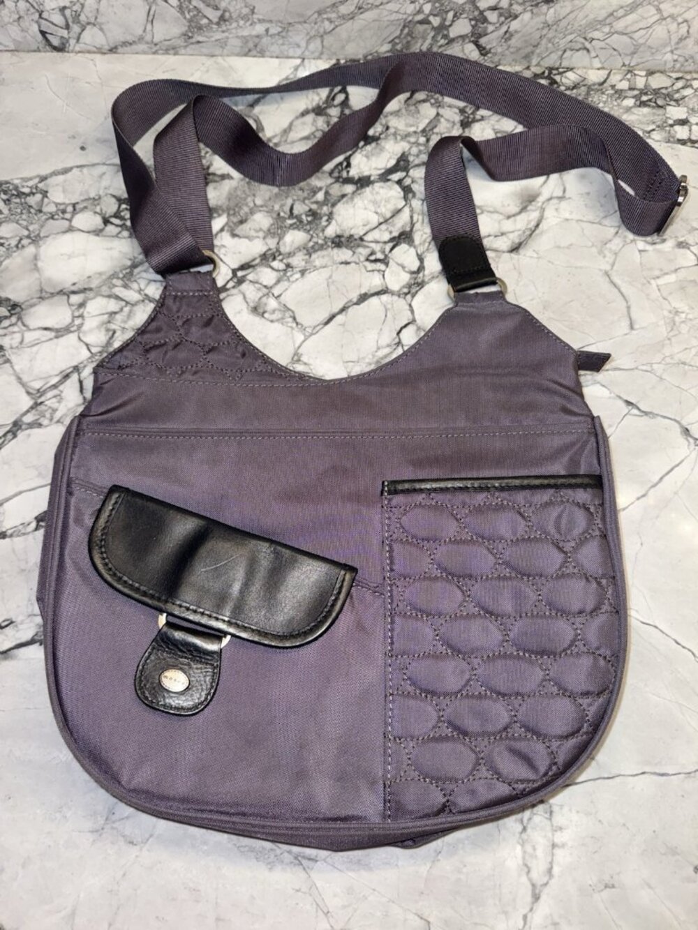 Mosey By Baggallini Nest Purse Purple Quilted Crossbody Recycled Purse Bag